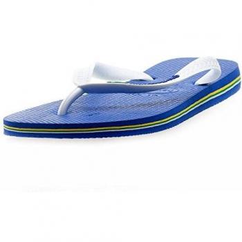 Chinelos Havaianas Brasil Logo Azul e Branco