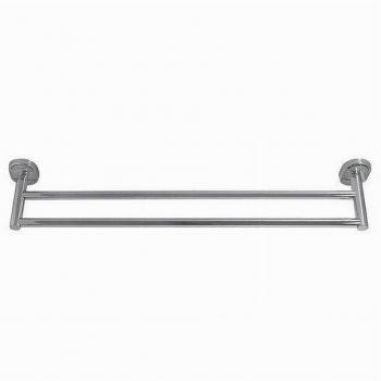 Toallero Doble Cromado Cleafe 60 cm – Accesorios de Baño Oval 52001
