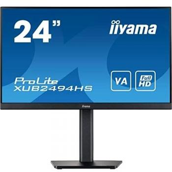 Iiyama ProLite XUB2494HS-B2 Monitor 23.8 Full HD LED VA 75Hz 4ms Flicker-Free HDMI DisplayPort Altoparlanti Incorporati Nero