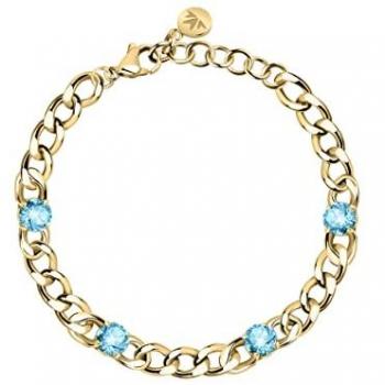 Pulsera Poetica de Acero con Cristales para Mujer