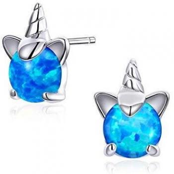 Pendientes de ópalo en plata de ley 925 para hombres