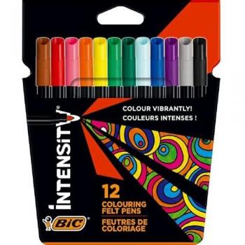 BIC Intensity Rotuladores para Colorear con Tinta Lavable con Base de Agua y Cuerpo Negro