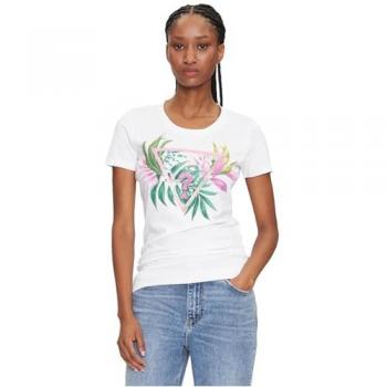 Camiseta Guess Flores Blanca L Casual Algodón