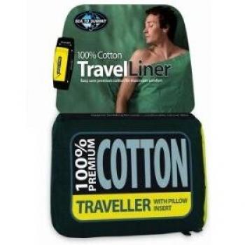 SEATO SUMMIT ALONGOSNB Saco sábana algodón Traveller Largo rect mar, Adultos Unisex, Azul (Blue), Talla Única