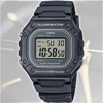 Reloj Casio Clásico Unisex w-218h-1advf con correa de goma negra