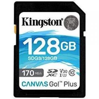 Kingston SDG3/128GB Scheda di Memoria SD (128GB SDXC Canvas Go Plus 170R C10 UHS-I U3 V30)