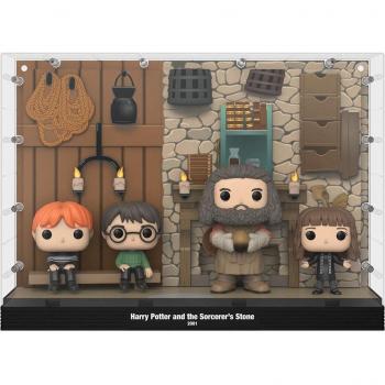 Harry Potter Pack de 4 POP Moments Deluxe Vinyl Figuras Cabaña de Hagrid 9 cm