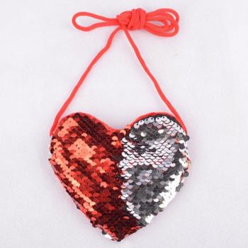 Bolso de hombro con lentejuelas en forma de corazón para niñas 12*11,5 CM