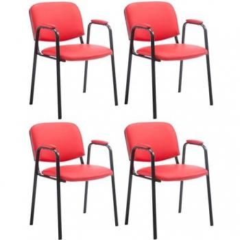 Set de 4 sillas Ken Pro en polipiel roja