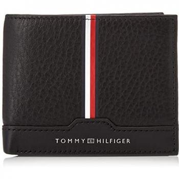 Tommy Hilfiger Th Downtown, Billetera Plegable Triple Hombre, Negra, Talla Única
