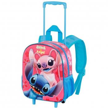 Karactermania Disney Lilo y Stitch Mochila 3D con Ruedas Pequeña, Rosa