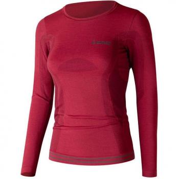 Lenz Merino Damen Langarmshirt Rundhals Rot Größe L