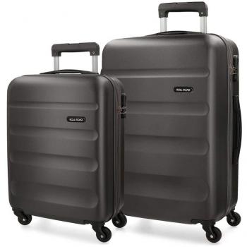 Roll Road Flex Juego de maletas Gris 55/65 cms Rígida ABS Cierre combinación 91L 4 Ruedas