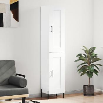 Aparador de salón madera contrachapada blanco 34,5×34×180 cm