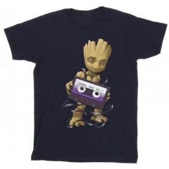 Camiseta Kids Guardiões da Galáxia Groot Cosmic Tape Negro 12-13