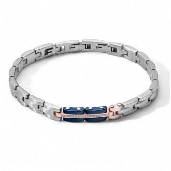 COMET Pulsera de Hombre UBR 1041 Plata y PVD Oro Rosa