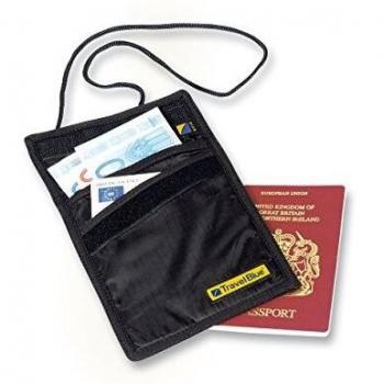 Billetero Portadocumentos Travel Blue con Protección RFID, Negro