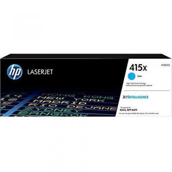 HP 415X W2031X Cartuccia Toner Originale ad Ata Capacità, da 6.000 Pagine, per Stampanti HP Color LaserJet Serie Pro M454 e M479, JetIntelligence, Ciano
