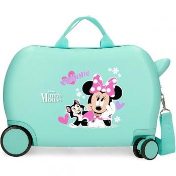 Maleta infantil Disney Minnie & Figaro 2 ruedas multidireccionales turquesa 24L