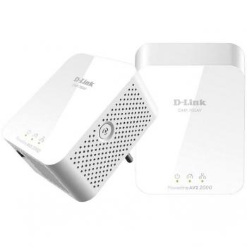 D-Link DHP‑701AV Kit Powerline AV2 2000 HD con porte Gigabit 10/100/1000 Mbps – bianco