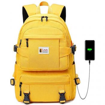 Mochila Oxford Amarilla Impermeable de Gran Capacidad