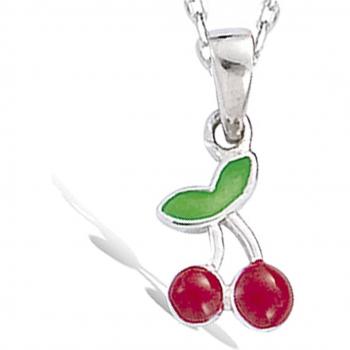 Colgante de Plata 'Chereries' Rojo Verde