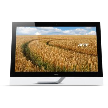 Acer T272HULbmidpcz Monitor, Display 10 Point Multitouch 27 IPS, Formato 16:9, Risoluzione 2560x1440, Luminosità 350 cd/m², Tempo di Risposta 5 ms, Input Dual Link DVI, HDMI, DP, USB3.0 Hub (1up 2down), Camera (2 MP Res. con Mic), Speaker Integrati, Ne