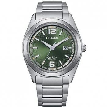 Citizen Eco‑Drive Super Titanio AW1641‑81X Verde Acero Resistente al Agua
