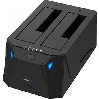Sabrent Docking Station USB 3.0 a SATA I/II/III con Doppio Slot per HDD/SDD da 2,5/3,5 con Funzione Duplicatore/Clonatore di Hard Disk [Supporta 10TB] (EC-HD2B)