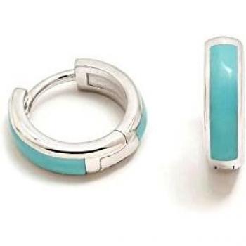 Pendientes Agatha Ruiz de la Prada colección CRIOLLAS HOOP plata Ley 925m 12 mm. azul agua esmaltado