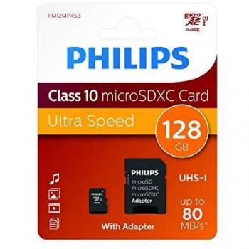 Philips Micro SDXC Card, 128GB USH-I U1 i (fm12mp45b10)