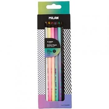 Lapices de colores milan sunset mina gruesa 3,5 mm caja de 6 unidades