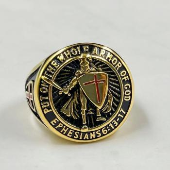 Anillo Templario de Cruz Cristiana para Hombre