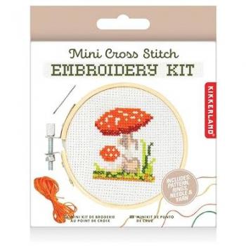 Kit de punto de cruz mini Kikkerland con seta