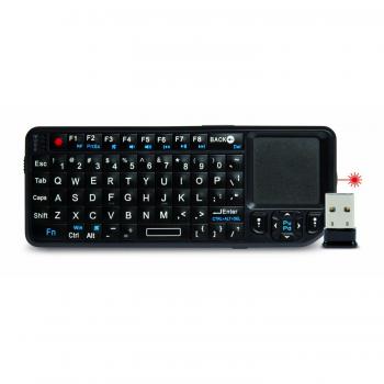 Hamlet Tastiera Micro con Padmouse Senza Fili 2.4GHz + Laser Pointer per Smart TV, Videoproiettori PC e notebook
