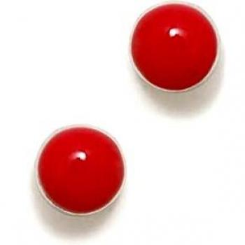 Pendientes Agatha Ruiz de la Prada colección DIP plata Ley 925m 5 mm. redondos esmaltados rojo