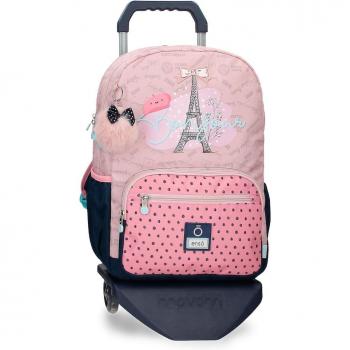 Mochila Enso Bonjour Rosa con Carro y Dos Compartimentos