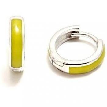 Pendientes Agatha Ruiz de la Prada colección CRIOLLAS HOOP plata Ley 925m 12 mm verde esmaltados