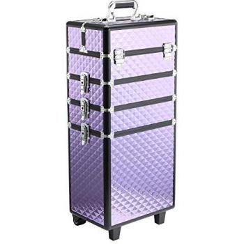 Maletín de Maquillaje Profesional HOMCOM con Ruedas Violeta