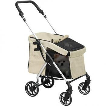 Cochecito Plegable para Perros Pequeños PawHut Caqui