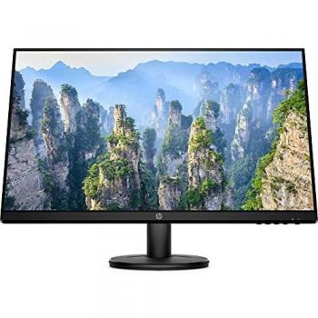 HP Monitor 27 IPS con Risoluzione Full HD 1920 x 1080, Micro-Edge, Antiriflesso, Tempo di Risposta 5 ms, Comandi sullo Schermo, HDMI e VGA, Reclinabile, Nero (V27i)