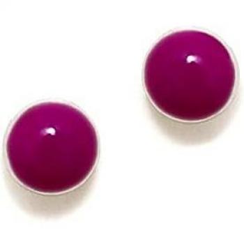 Pendientes Agatha Ruiz de la Prada colección DIP plata Ley 925m 5 mm. redondos esmaltados rosa