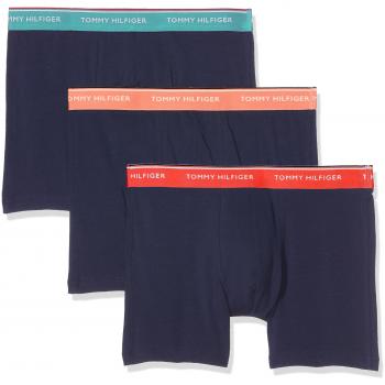 Tommy Hilfiger 3p Boxer Brief, Pantalones Cortos para Hombre, Multicolor (Baltic/Poppy Red/Coral Peacoat Body), Large(Pack de 3)