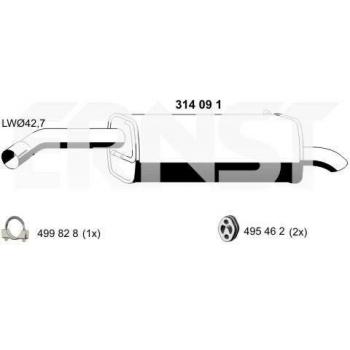 ERNST 314091 Sistema de escape traseiro