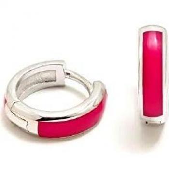 Pendientes Agatha Ruiz de la Prada colección CRIOLLAS HOOP plata Ley 925m 12 mm. esmaltados rosa