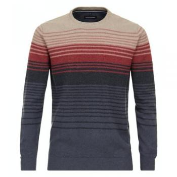 CASAMODA Herren Strickpullover Gestreift Gr. XXL, rot