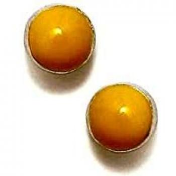 Pendientes Agatha Ruiz de la Prada colección DIP plata Ley 925m 4 mm. redondos esmaltados amarillo