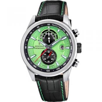 Reloj Festina Timeless Chronograph F20695/3 Verde Correa De Piel, Hombre