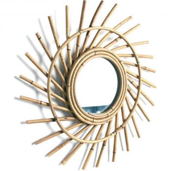 Espejo Redondo Ratán Artístico