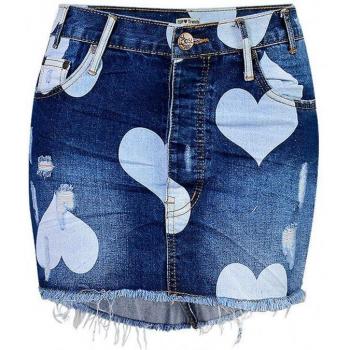 Falda vaquera de cintura alta para mujer